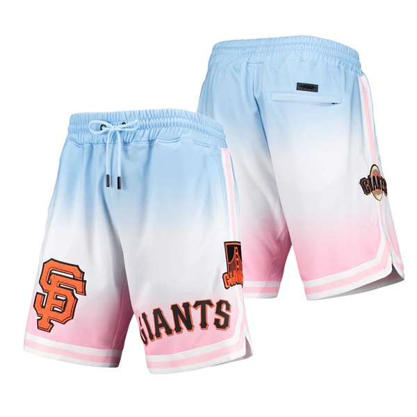 Men's San Francisco Giants Pro Standard Blue Pink Team Logo Pro Ombre Shorts