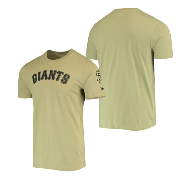 Men's San Francisco Giants New Era Olive Brushed Armed Forces T-Shirt