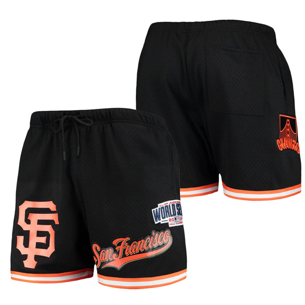 Men's San Francisco Giants Pro Standard Black Logo Mesh Shorts