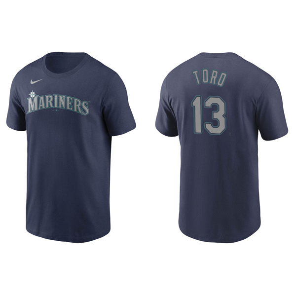 Men's Seattle Mariners Abraham Toro Navy Name & Number Nike T-Shirt