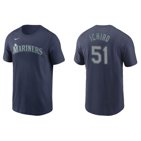 Men's Seattle Mariners Ichiro Suzuki Navy Name & Number Nike T-Shirt