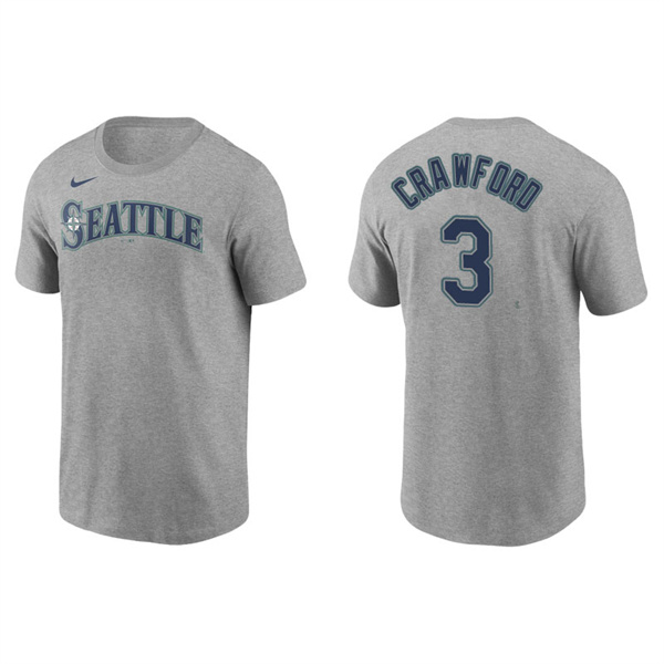 Men's Seattle Mariners J.P. Crawford Gray Name & Number Nike T-Shirt