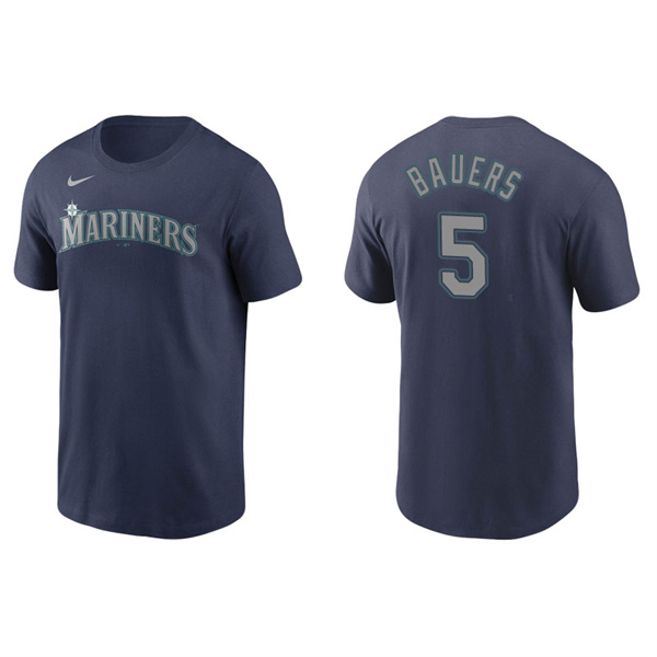 Men's Seattle Mariners Jake Bauers Navy Name & Number Nike T-Shirt