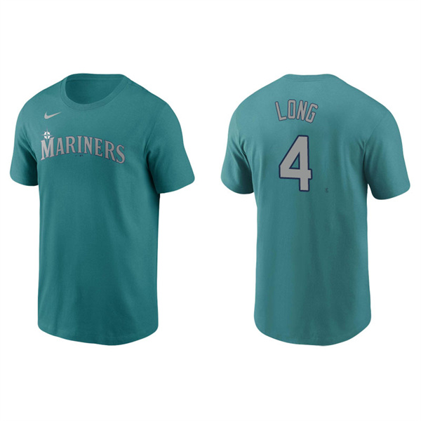 Men's Seattle Mariners Shed Long Jr. Aqua Name & Number Nike T-Shirt
