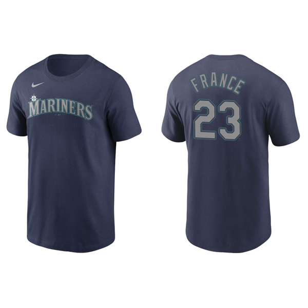 Men's Seattle Mariners Ty France Navy Name & Number Nike T-Shirt