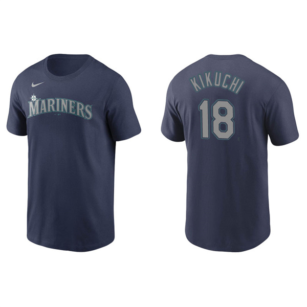 Men's Seattle Mariners Yusei Kikuchi Navy Name & Number Nike T-Shirt