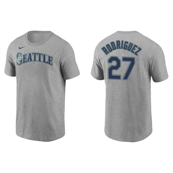 Men's Julio Rodriguez Seattle Mariners Gray Name & Number Nike T-Shirt