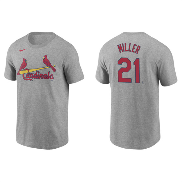 Men's St. Louis Cardinals Andrew Miller Gray Name & Number Nike T-Shirt
