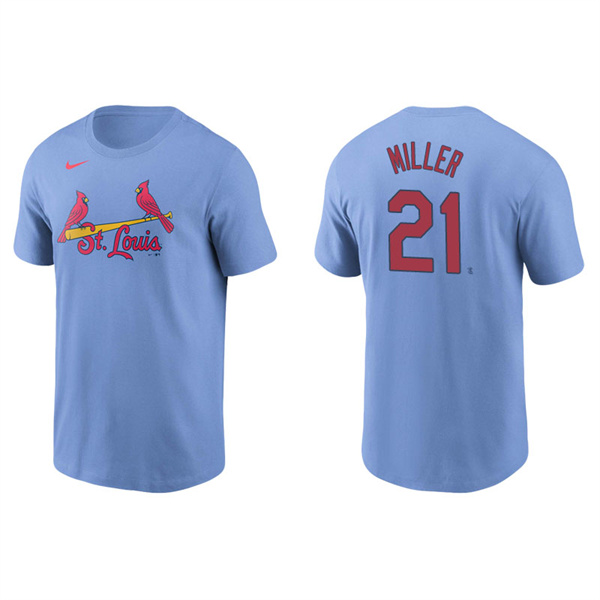 Men's St. Louis Cardinals Andrew Miller Light Blue Name & Number Nike T-Shirt