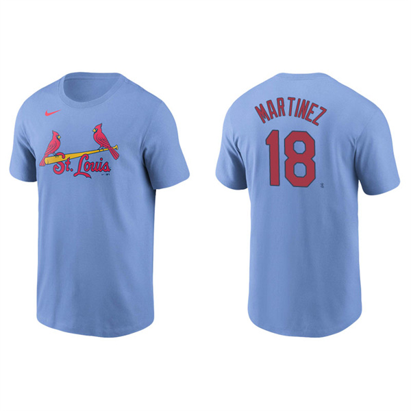 Men's St. Louis Cardinals Carlos Martinez Light Blue Name & Number Nike T-Shirt