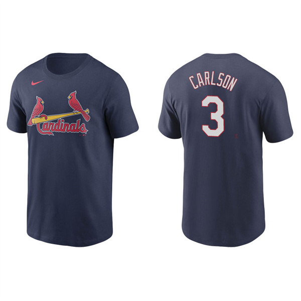 Men's St. Louis Cardinals Dylan Carlson Navy Name & Number Nike T-Shirt