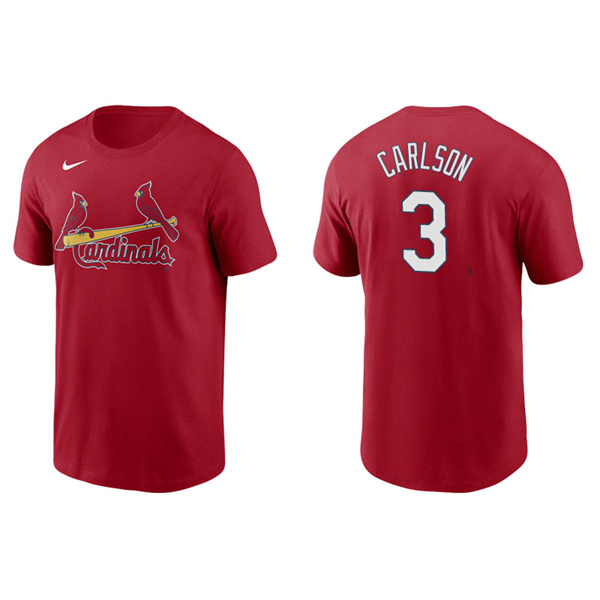Men's St. Louis Cardinals Dylan Carlson Red Name & Number Nike T-Shirt