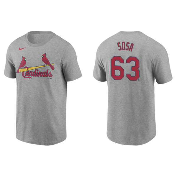 Men's St. Louis Cardinals Edmundo Sosa Gray Name & Number Nike T-Shirt