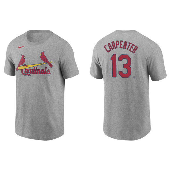 Men's St. Louis Cardinals Matt Carpenter Gray Name & Number Nike T-Shirt