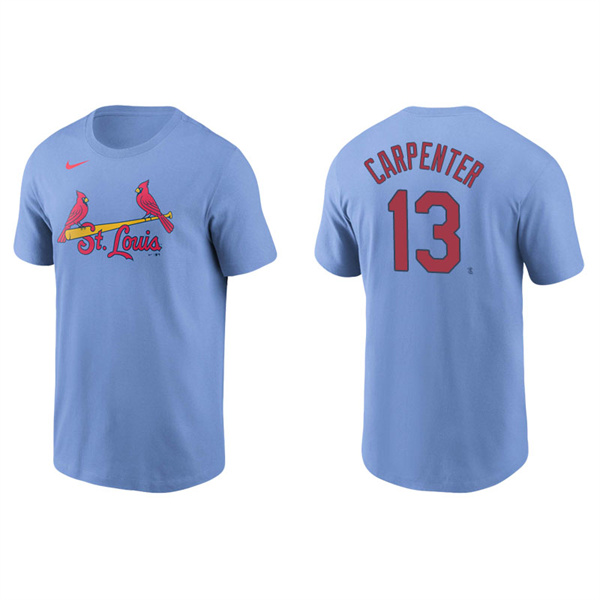 Men's St. Louis Cardinals Matt Carpenter Light Blue Name & Number Nike T-Shirt