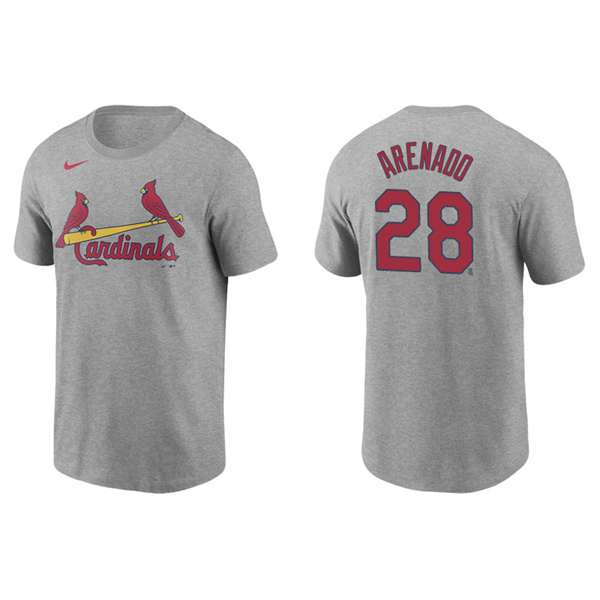 Men's St. Louis Cardinals Nolan Arenado Gray Name & Number Nike T-Shirt