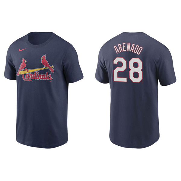 Men's St. Louis Cardinals Nolan Arenado Navy Name & Number Nike T-Shirt