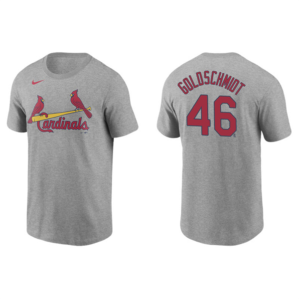 Men's St. Louis Cardinals Paul Goldschmidt Gray Name & Number Nike T-Shirt