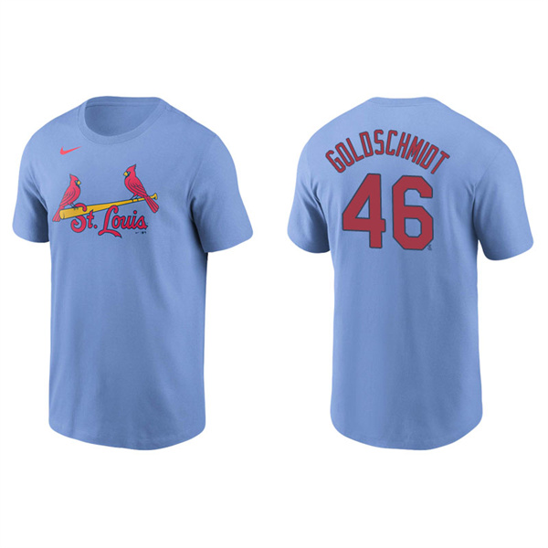 Men's St. Louis Cardinals Paul Goldschmidt Light Blue Name & Number Nike T-Shirt