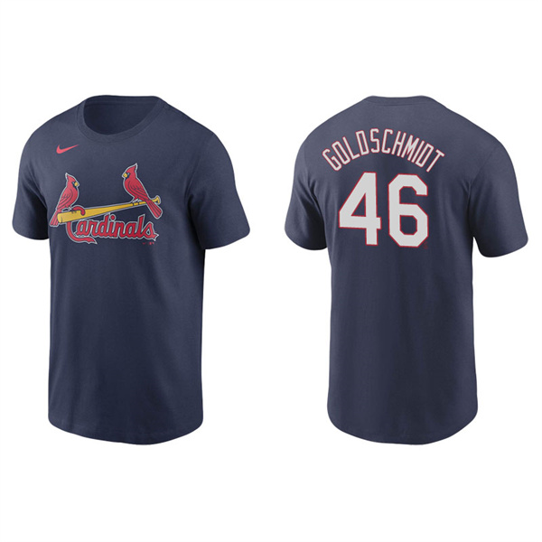 Men's St. Louis Cardinals Paul Goldschmidt Navy Name & Number Nike T-Shirt
