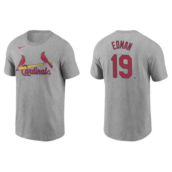 Men's St. Louis Cardinals Tommy Edman Gray Name & Number Nike T-Shirt