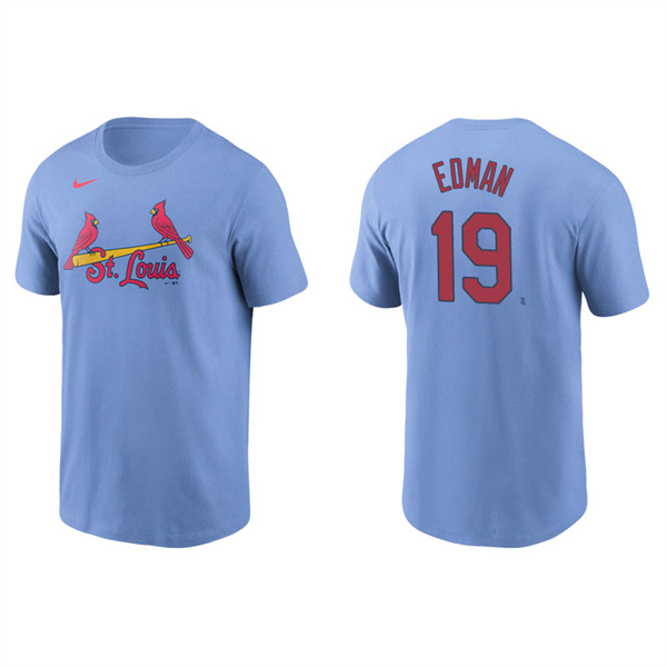 Men's St. Louis Cardinals Tommy Edman Light Blue Name & Number Nike T-Shirt