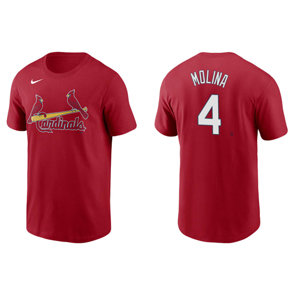 Men's St. Louis Cardinals Yadier Molina Red Name & Number Nike T-Shirt