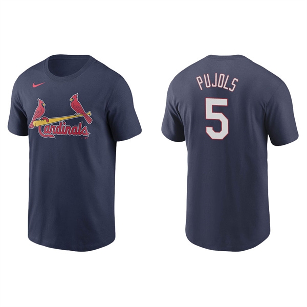 Men's St. Louis Cardinals Albert Pujols Navy Name & Number Nike T-Shirt