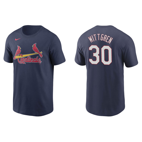 Men's St. Louis Cardinals Nick Wittgren Navy Name & Number Nike T-Shirt