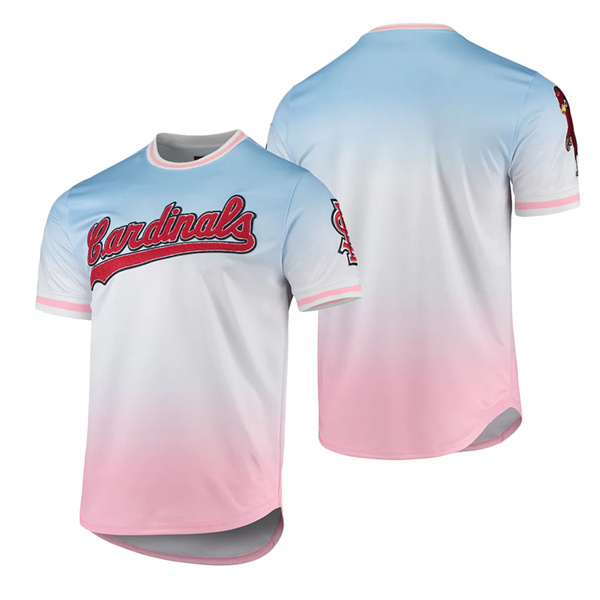 Men's St. Louis Cardinals Pro Standard Blue Pink Ombre T-Shirt