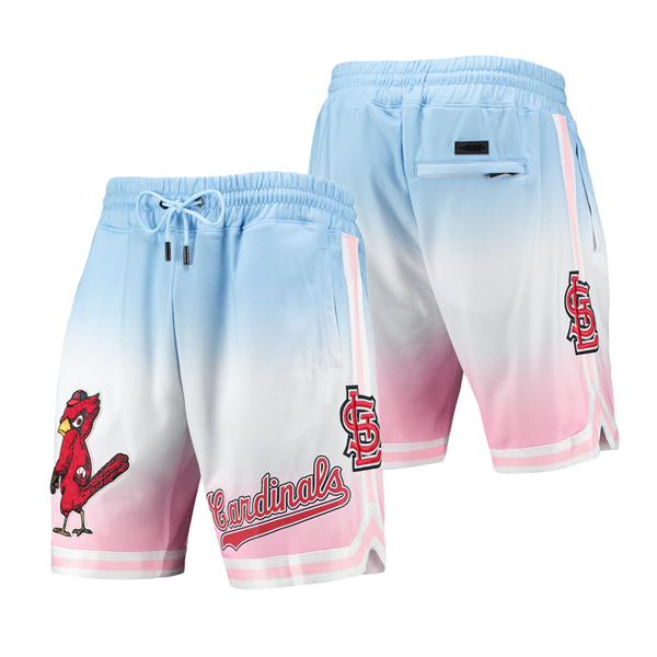 Men's St. Louis Cardinals Pro Standard Blue Pink Team Logo Pro Ombre Shorts