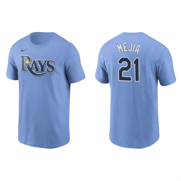 Men's Tampa Bay Rays Francisco Mejia Light Blue Name & Number Nike T-Shirt
