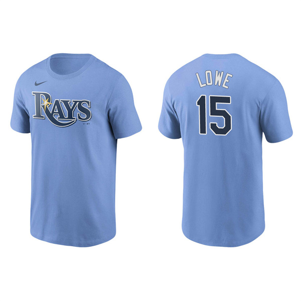 Men's Tampa Bay Rays Josh Lowe Light Blue Name & Number Nike T-Shirt