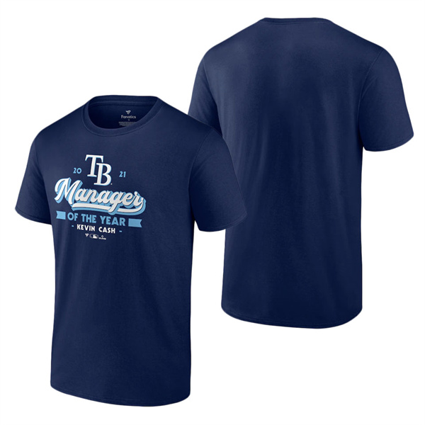 Men's Tampa Bay Rays Kevin Cash Fanatics Branded Navy 2021 AL Manager Of The Year T-Shirt