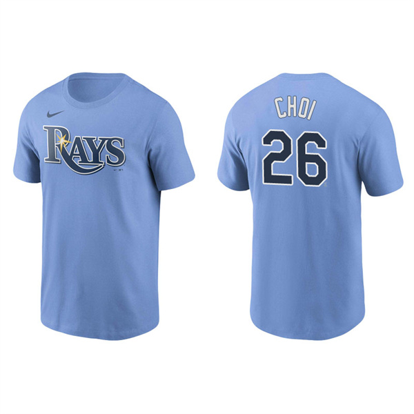Men's Tampa Bay Rays Ji-Man Choi Light Blue Name & Number Nike T-Shirt