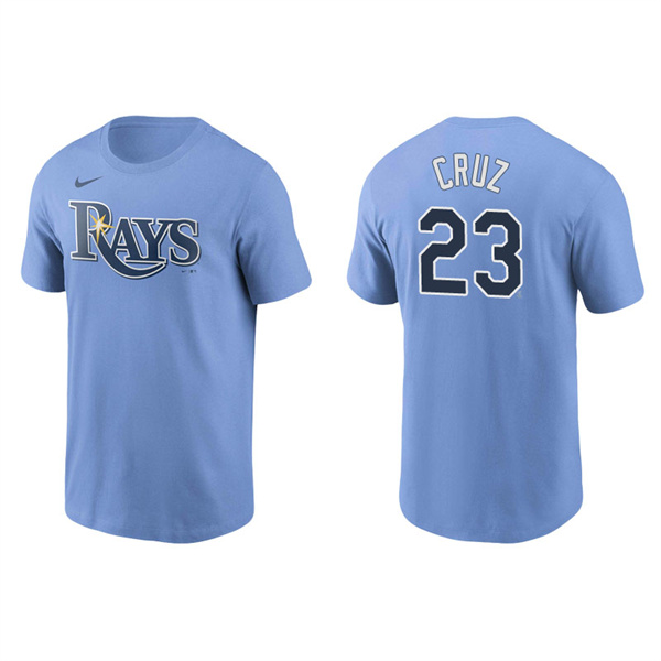 Men's Tampa Bay Rays Nelson Cruz Light Blue Name & Number Nike T-Shirt