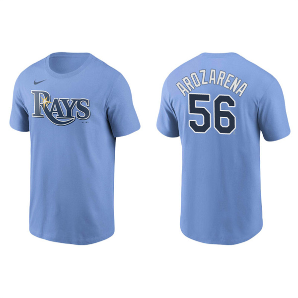 Men's Tampa Bay Rays Randy Arozarena Light Blue Name & Number Nike T-Shirt