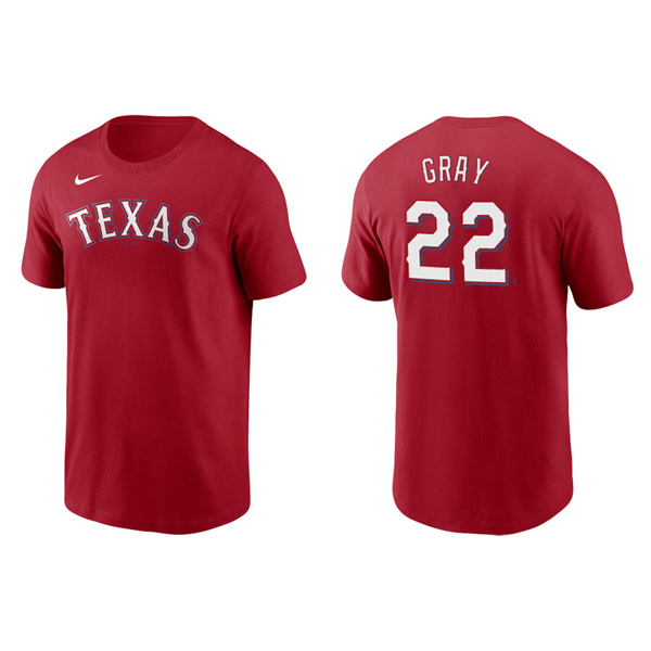 Men's Jon Gray Texas Rangers Red Name & Number Nike T-Shirt