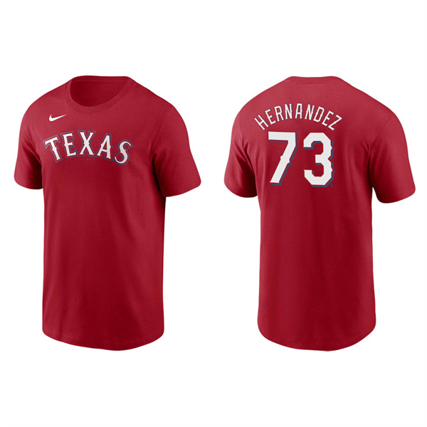 Men's Jonathan Hernandez Texas Rangers Red Name & Number Nike T-Shirt