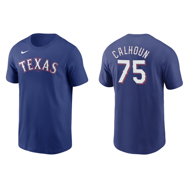 Men's Willie Calhoun Texas Rangers Royal Name & Number Nike T-Shirt