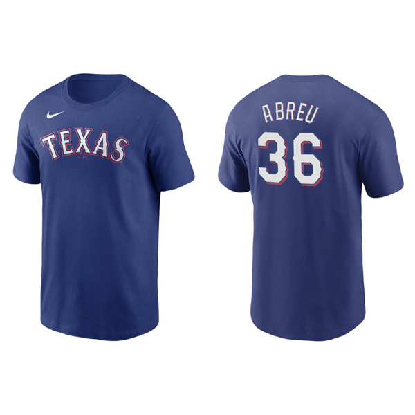 Men's Texas Rangers Albert Abreu Royal Name & Number Nike T-Shirt