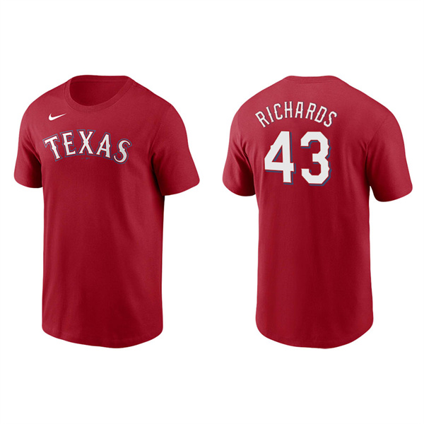 Men's Texas Rangers Garrett Richards Red Name & Number Nike T-Shirt