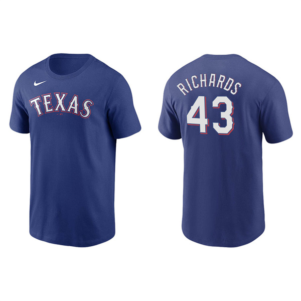 Men's Texas Rangers Garrett Richards Royal Name & Number Nike T-Shirt