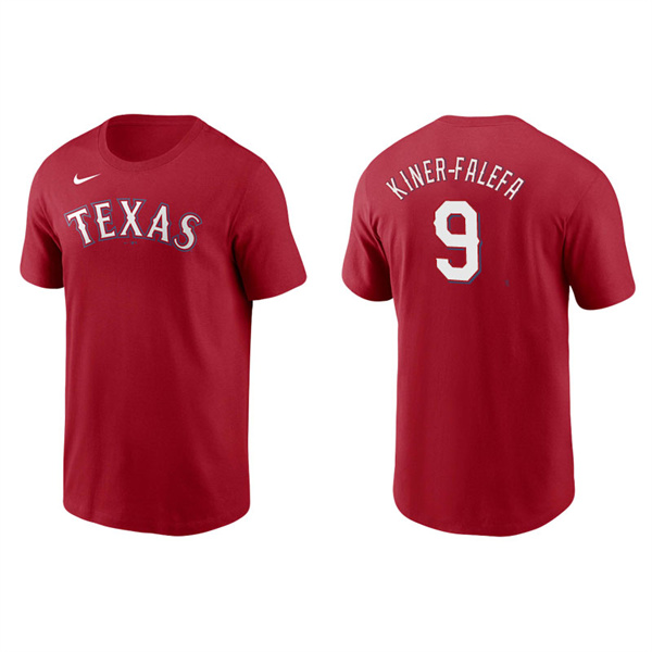 Men's Texas Rangers Isiah Kiner-Falefa Red Name & Number Nike T-Shirt
