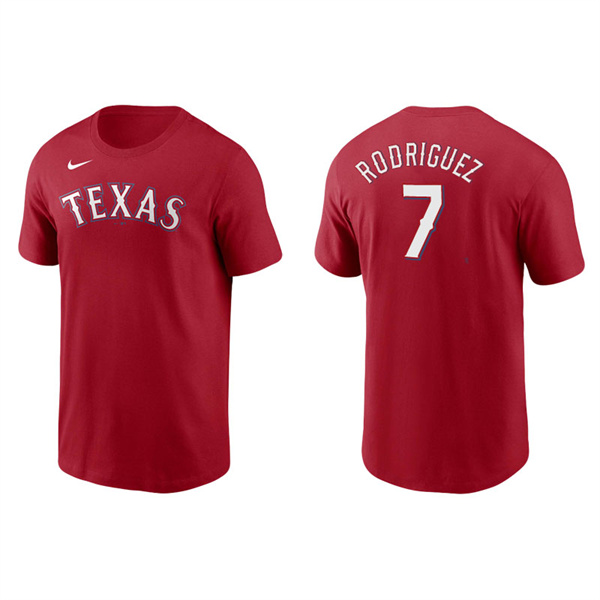 Men's Texas Rangers Ivan Rodriguez Red Name & Number Nike T-Shirt