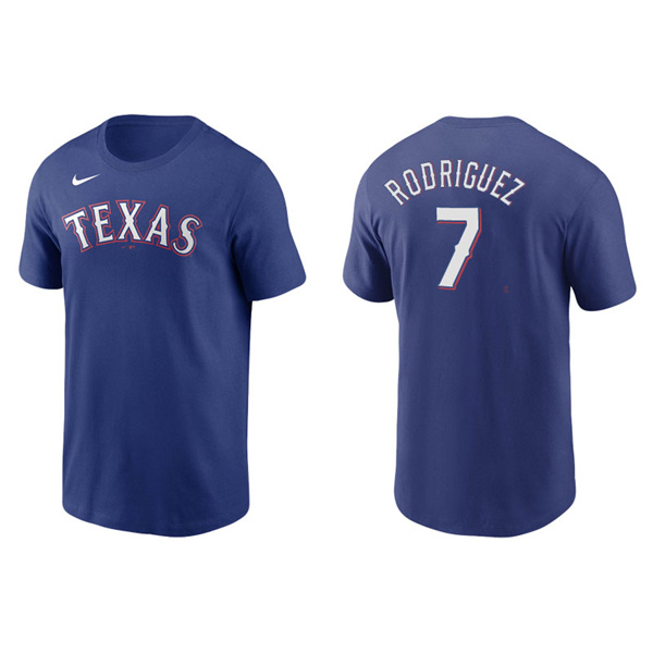 Men's Texas Rangers Ivan Rodriguez Royal Name & Number Nike T-Shirt