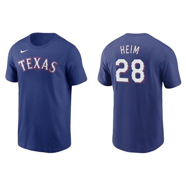 Men's Texas Rangers Jonah Heim Royal Name & Number Nike T-Shirt