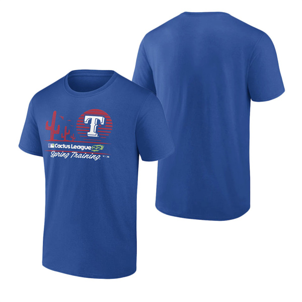 Men's Texas Rangers Fanatics Branded Royal 2022 MLB Spring Training Cactus League Horizon Line T-Shirt