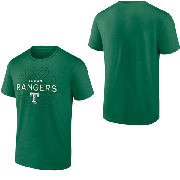 Men's Texas Rangers Fanatics Branded Kelly Green St. Patrick's Day Celtic T-Shirt