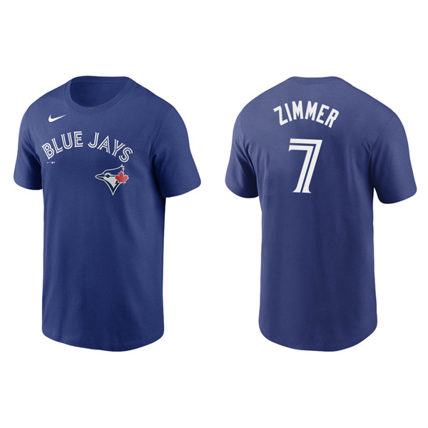 Men's Toronto Blue Jays Bradley Zimmer Royal Name & Number Nike T-Shirt